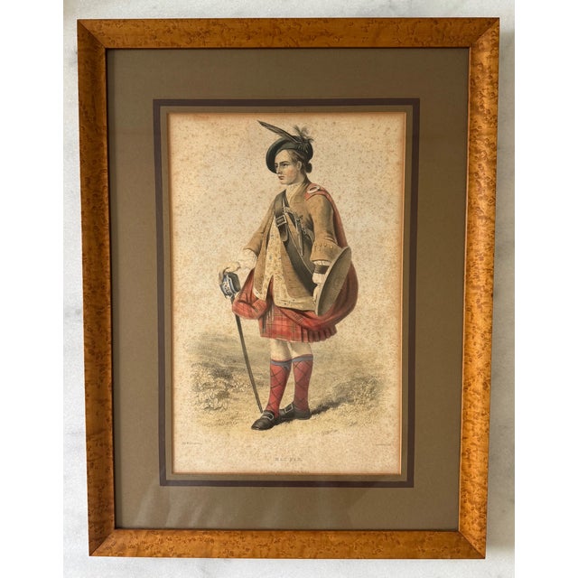 Pair of Framed Hand Colored Lithographs of "The Clans of the Scottish Highlands" by Robert Ronald McIan For Sale - Image 9 of 16