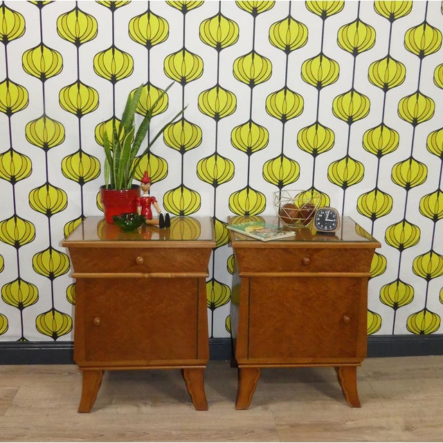 Nostalgic originals set of two unusual nightside cabinets great shape, sensational quality - heavy and stable with a...