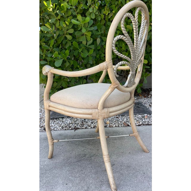 Ferguson Copeland Coastal Palm Beach Faux Bamboo Dining Armchairs - Set of 6 For Sale In Naples, FL - Image 6 of 13