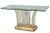 Gold Vintage Karl Springer Gold Plated Over Brass and Arched Lucite and Glass Console Table For Sale - Image 8 of 12