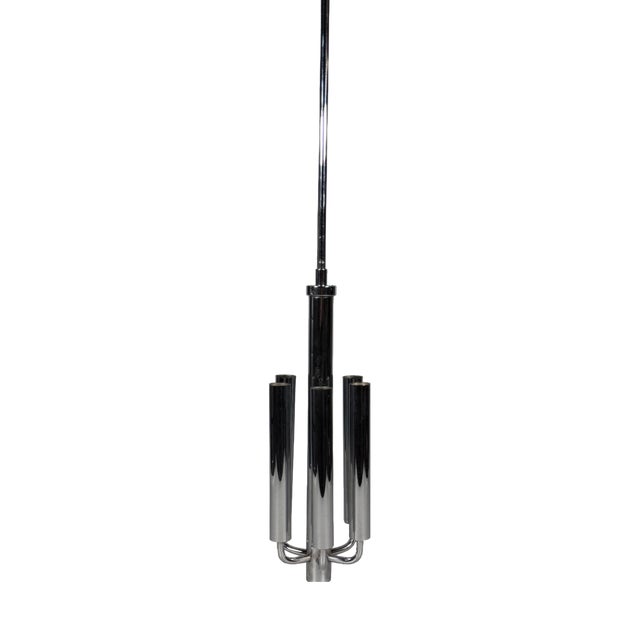 Chrome Plated Chandelier, 1970s For Sale