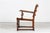 Danish Brutalist Sculptural Handcrafted Lounge Chair in Oak with Leather, 1940s For Sale - Image 4 of 14