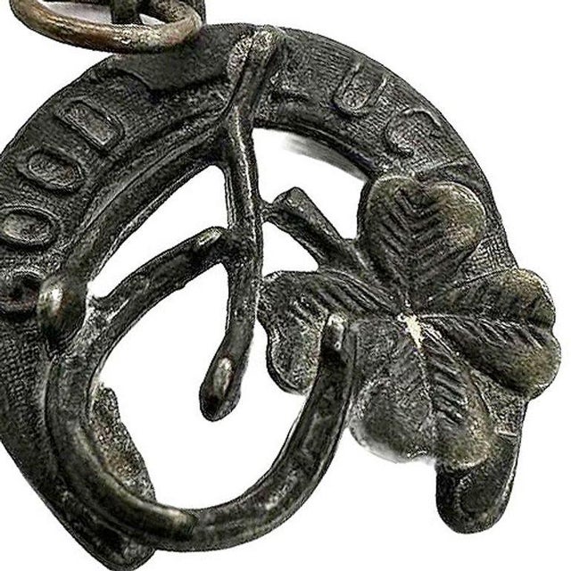Art Deco Vintage Sterling Silver "Good Luck" Lucky Charm Horse Shoe Pendant For Sale - Image 3 of 5