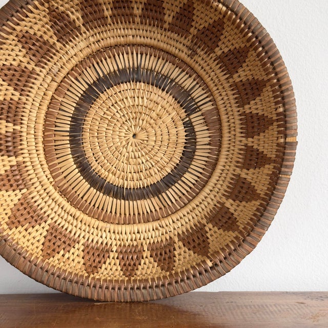 Mid 20th Century Vintage Handwoven Decorative Basket For Sale - Image 5 of 6