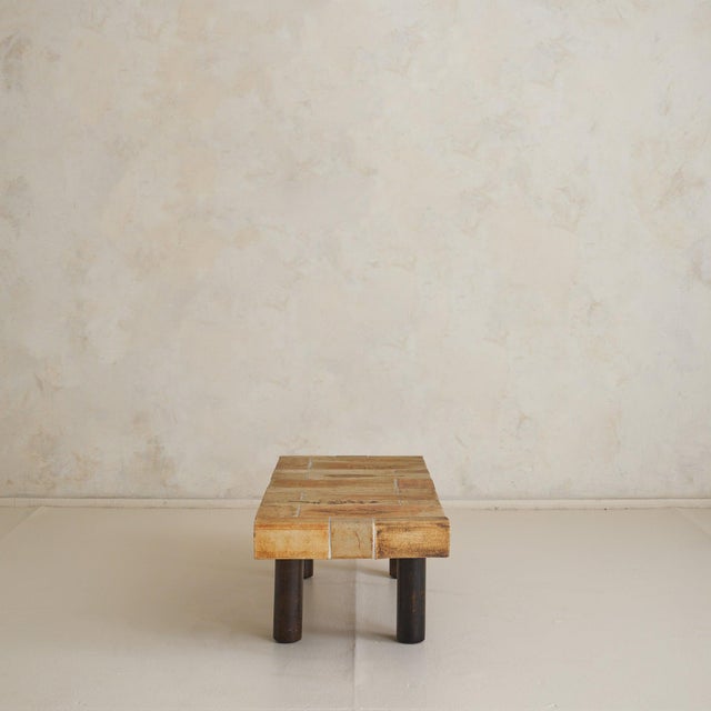 Mid-Century Modern French Garrigue Botanical Motifs Ceramic Coffee Table by Roger Capron, 1970s For Sale - Image 3 of 11