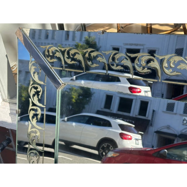 Maison Jansen Hollywood Regency Eglomise Mirror.