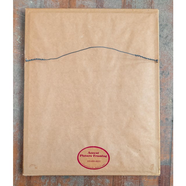 Mid-Century Modern Colorful New England Garden Abstract Oil Pastel, Signed For Sale - Image 10 of 10