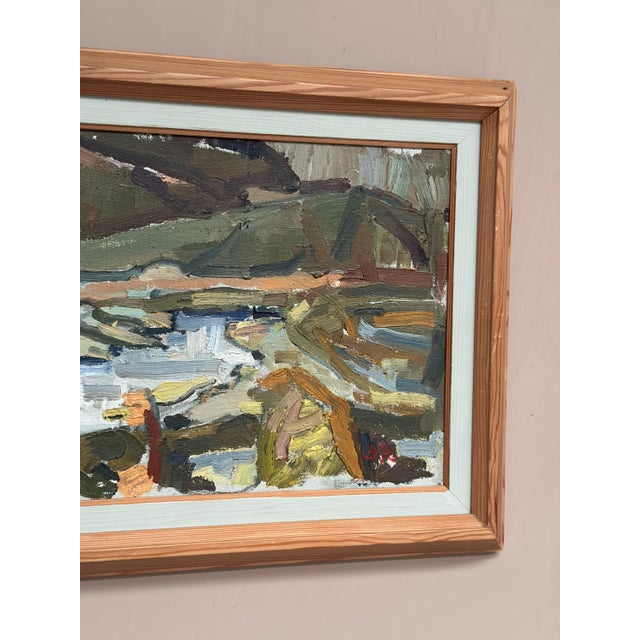O. Blomberg, Cubist Landscape, 1950s, Oil Painting on Canvas, Framed For Sale - Image 15 of 16