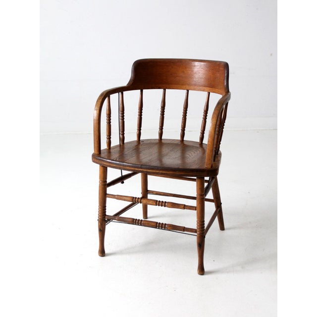 Antique Captains Chair For Sale - Image 4 of 12