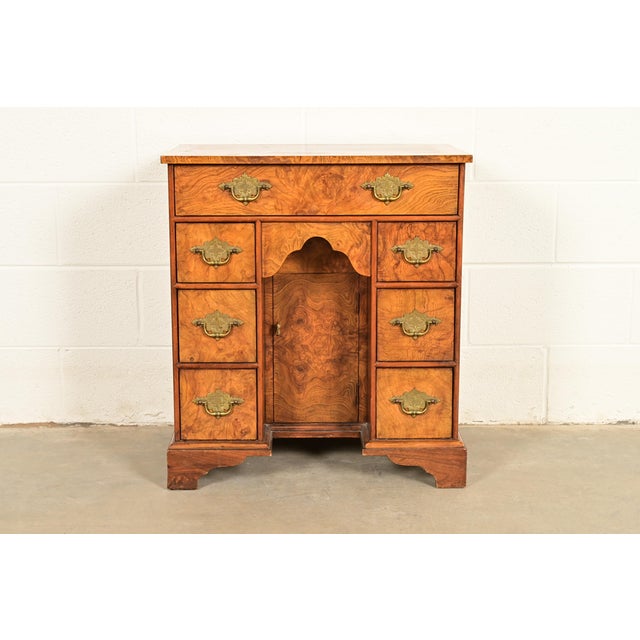 A gorgeous Georgian, Chippendale or Queen Anne style kneehole writing desk or entry table By Baker Furniture USA, Circa...