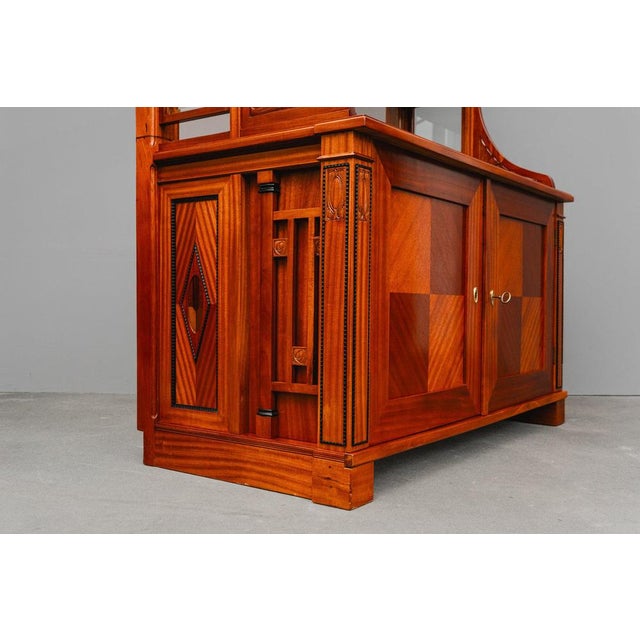Brown Art Nouveau Bookcase in Mahogany, Early 20th Century For Sale - Image 8 of 18