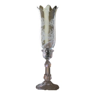 C1900 French Napoleon III Antique Crystal Shade and Base Candle Holder Both Signed by Baccarat For Sale