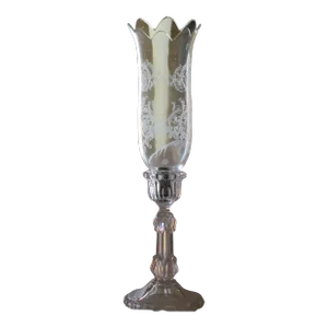 C1900 French Napoleon III Antique Crystal Shade and Base Candle Holder Both Signed by Baccarat
