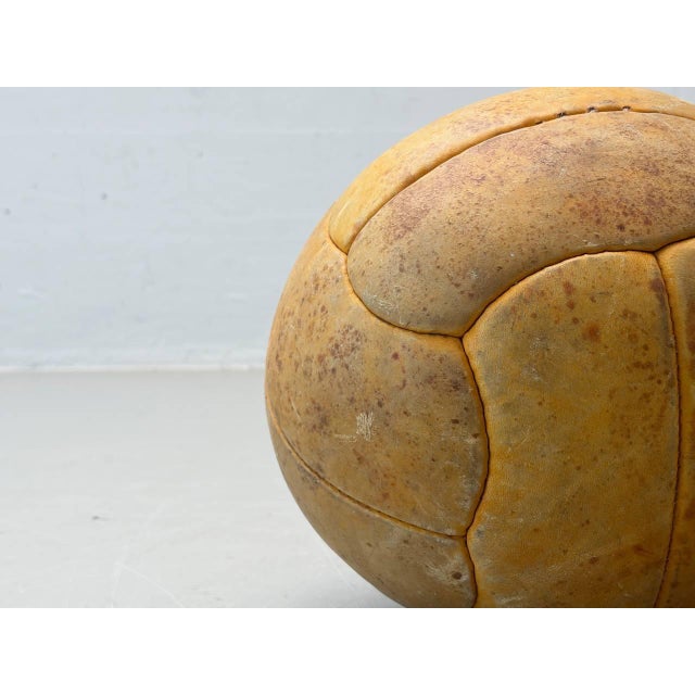 Vintage Leather Medicine Ball, 1940s For Sale - Image 3 of 11