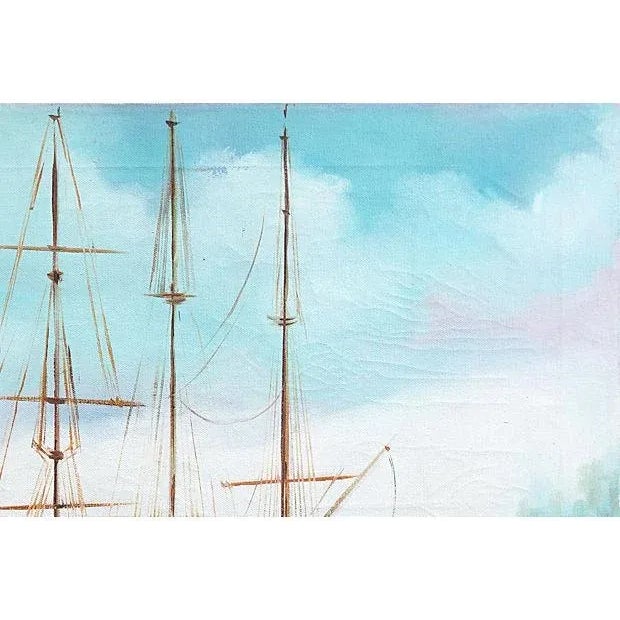 1970s 'Three Master in San Francisco Bay' by Grace Hayne, 1972, American Artist, Telegraph Hill, Coit Tower For Sale - Image 5 of 8