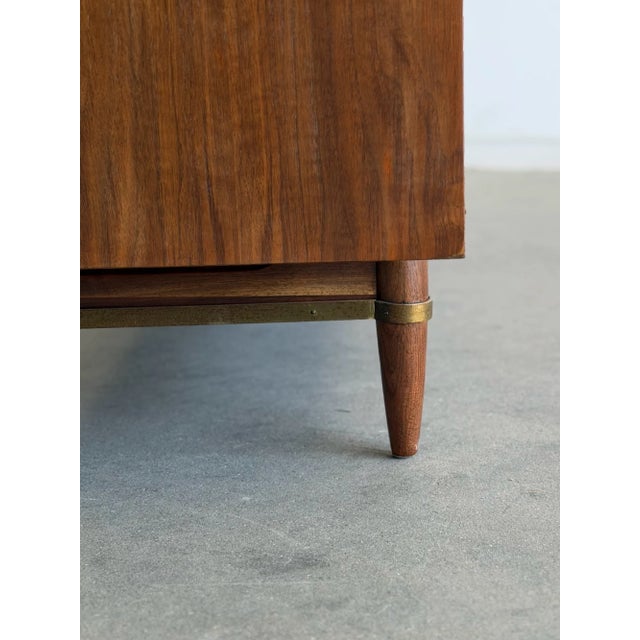 1960s Walnut Dresser With Brass Accents by American of Martinsville For Sale - Image 11 of 11