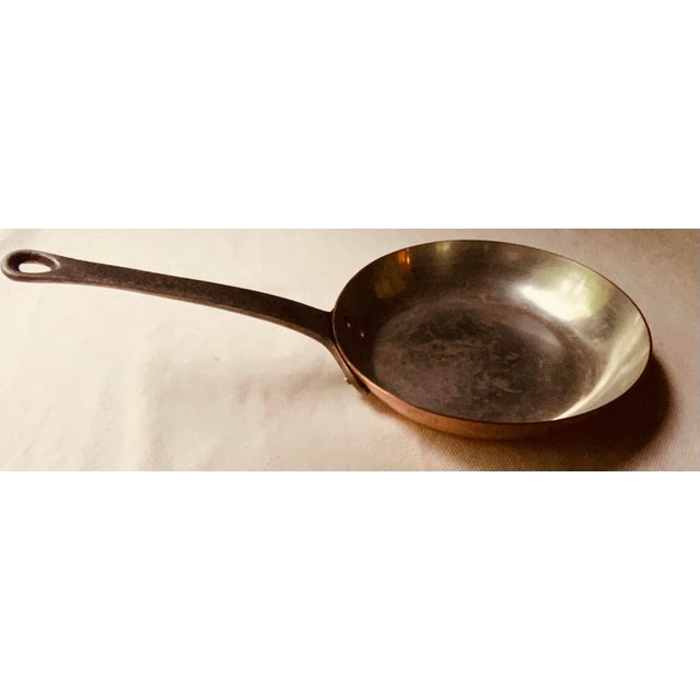 1970s Baumalu French Tinned Copper Sauté Frying Skillet Pan, Tin Lined, Cast Iron Handle, Made in France, 8" For Sale - Image 10 of 10