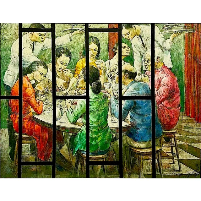 Created in the mid 1970s by California artist Raymond Howell (1927–2002), “Chinese Dim Sum Feast,” depicts diners being...