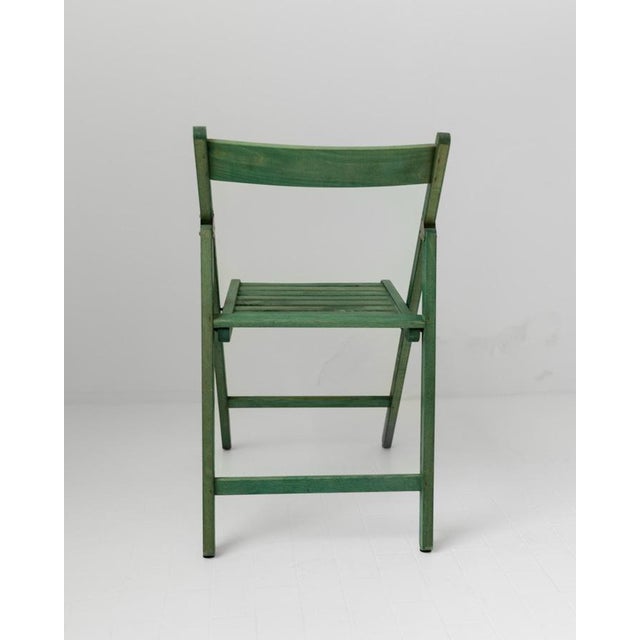 Vintage Green Wooden Folding Chair from Realpina, Italy, 1970s For Sale - Image 9 of 11