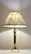 2000 - 2009 Vintage Table Lamp with Brass Base and Patterned Fabric Shade by Paget, 2000s For Sale - Image 5 of 7