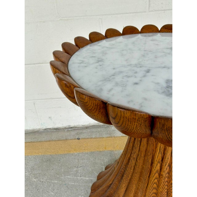 Modern Jonathan Charles Modern Carrara Marble Darkeith End Table For Sale - Image 3 of 4
