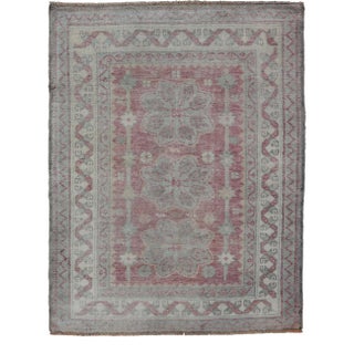 Oushak Rug From Turkey With Medallion Design in Light Colors 3'0 X 4'0 For Sale