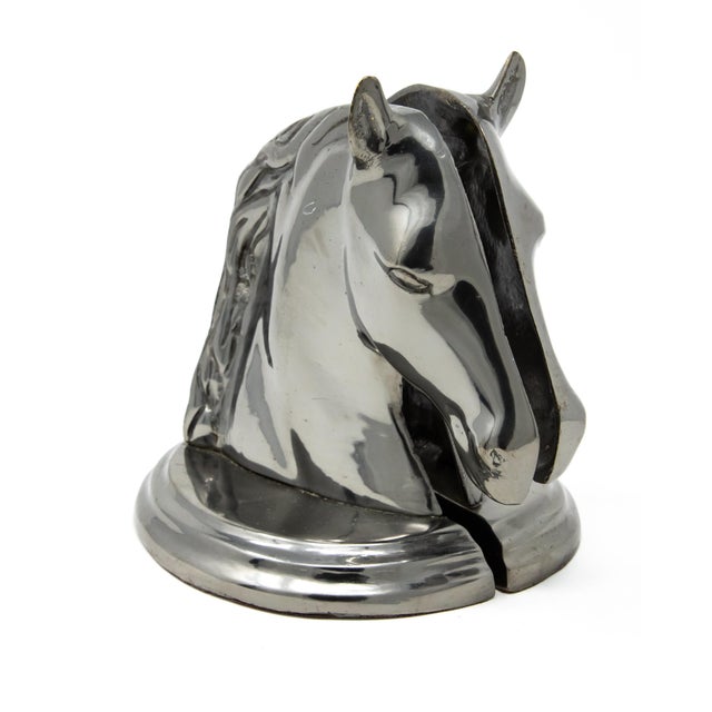 1990s Horse Head Metal Bookends - a Pair For Sale - Image 5 of 13