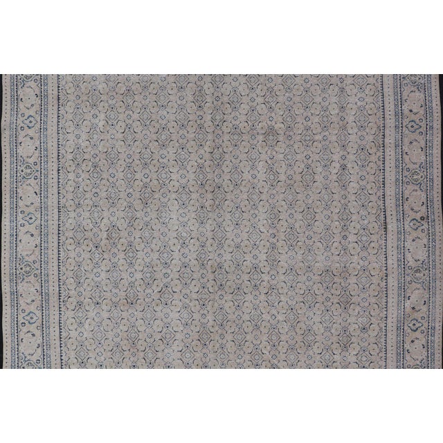 Traditional Antique Persian Tabriz Rug With All-Over Small Tribal Design in Muted Tones 10'2 X 13'6 For Sale - Image 3 of 12