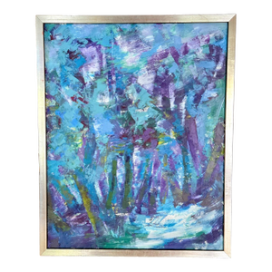 1970s Original Abstract Expressionist Joanne Gross Painting Framed