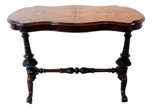 Victorian Walnut Stretcher Centre Table, 1860s