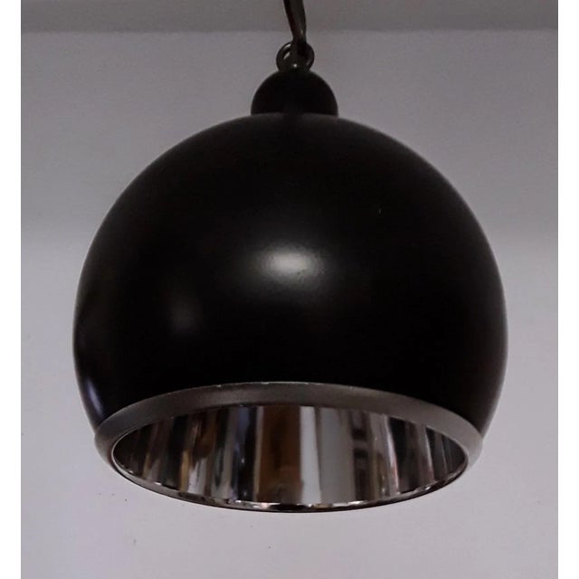 Vintage Pendant Lamp in Black Painted Metal, 1970s For Sale - Image 3 of 5
