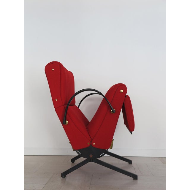 Black Italian Model P40 Reclining Chair by Osvaldo Borsani for Tecno, Italy, 1950s For Sale - Image 8 of 18