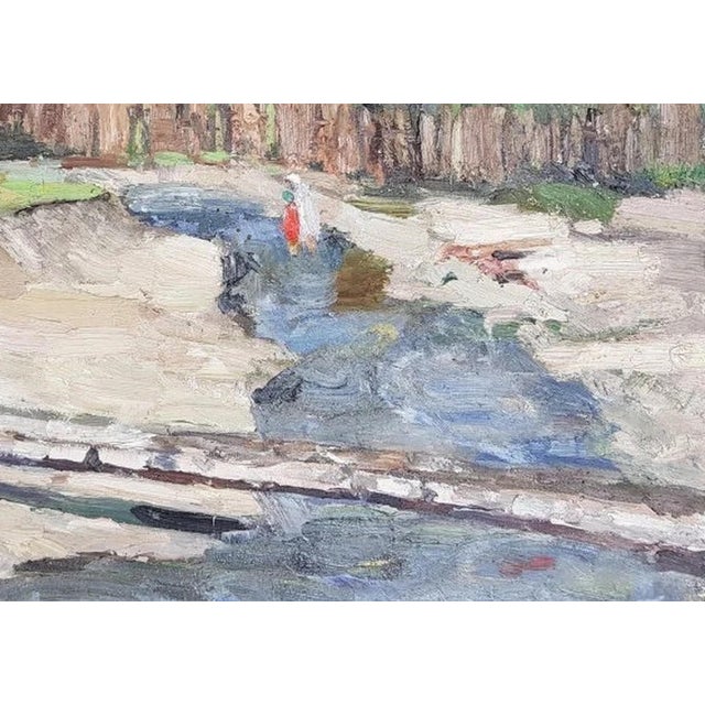Ukrainian Impressionism Painting, Rural Landscape Oil on Cardboard, 1967 50-70 For Sale - Image 6 of 6