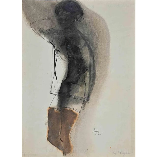 Portrait of Boy is an original artwork realized by Hugo Pereyra in 1964. Original Ink and Watercolor Hand-signed. This...