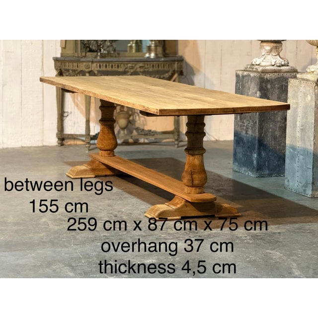 Large Oak Farmhouse Dining Table, 1925 For Sale - Image 3 of 18
