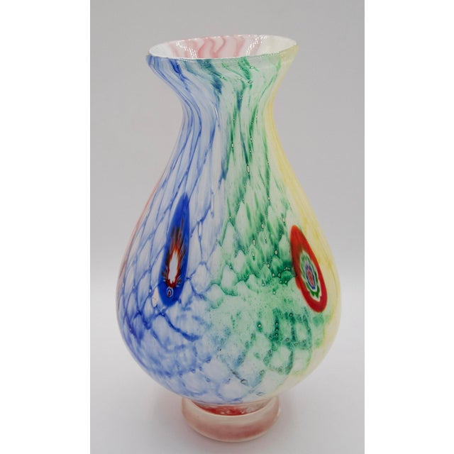 Vintage Murano Aart Glass Millefiori Swirl Sommerso Art Glass - 13" H For Sale - Image 4 of 7