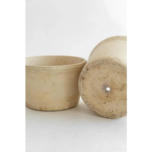 Vintage Cream Texas Clay Planters, Pair For Sale - Image 9 of 9