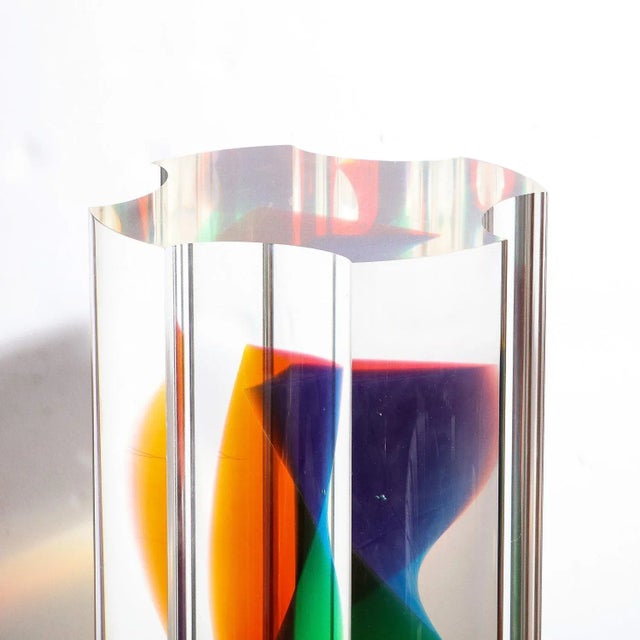 1990s Modernist Sculpture 'Dodecagonal Helicoid' in Caste Acrylic by Norman Mercer For Sale - Image 5 of 12