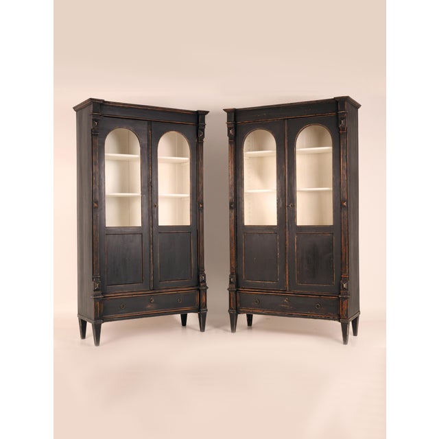 Hand-Painted Pine Display Cabinets, 1880, Set of 2 For Sale - Image 13 of 17
