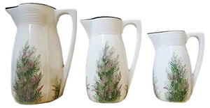 Antique Jug Set with Floral Decoration from Villeroy & Boch, Set of 3