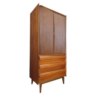Lane Mid-Century Walnut Highboy/Armoire For Sale