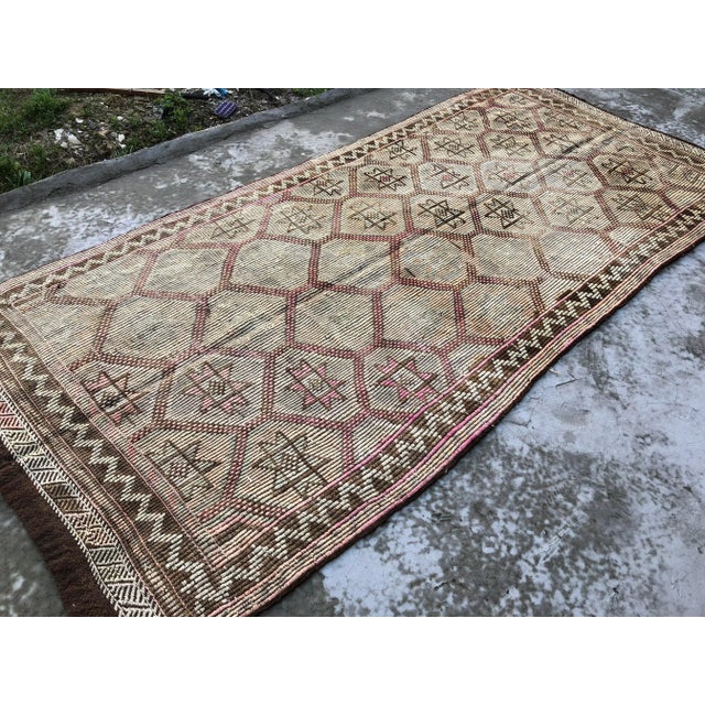 1960s Vintage Handwoven Tribal Kilim Rug - 5′1″ × 11′7″ For Sale - Image 9 of 11