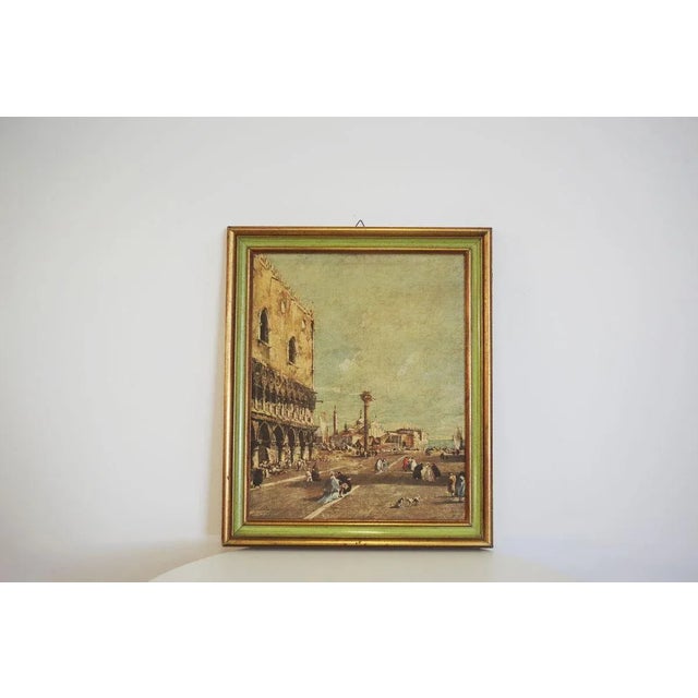 Canvas Landscape Representation of Venice, 1960s, Set of 2 For Sale - Image 11 of 17