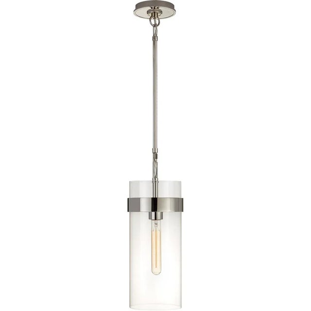 Presidio Small Pendant in Polished Nickel with Clear Glass Designer: Ian K. Fowler Fixture Height: 15.75" Min. Custom...