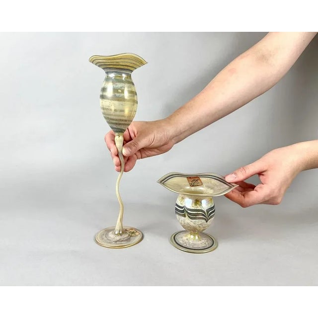 Beautiful mouth-blown Murano glass vases Made by Joska Studio Design, Bodenmais, Germany. It comes with the original...