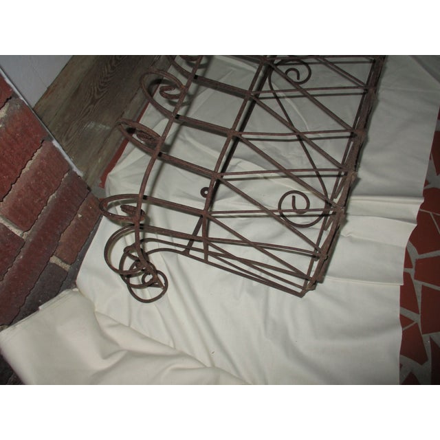 1920s French Country Ornate Wrought Iron Window Box Planter For Sale - Image 4 of 8