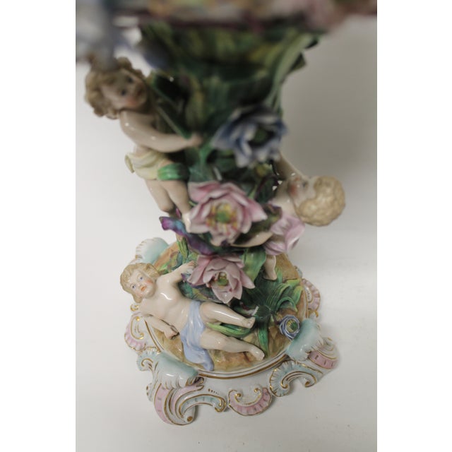 19th Century German Porcelain Figural Centerpiece / Compote For Sale - Image 6 of 11