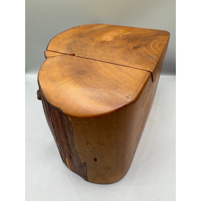 Mid 20th Century Live Edge Cedar Wood Stash Mystery Jewelry Suggestive Box For Sale - Image 4 of 10