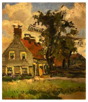 Gerard Van Vliet, Dutch Architecture, Oil on Wood