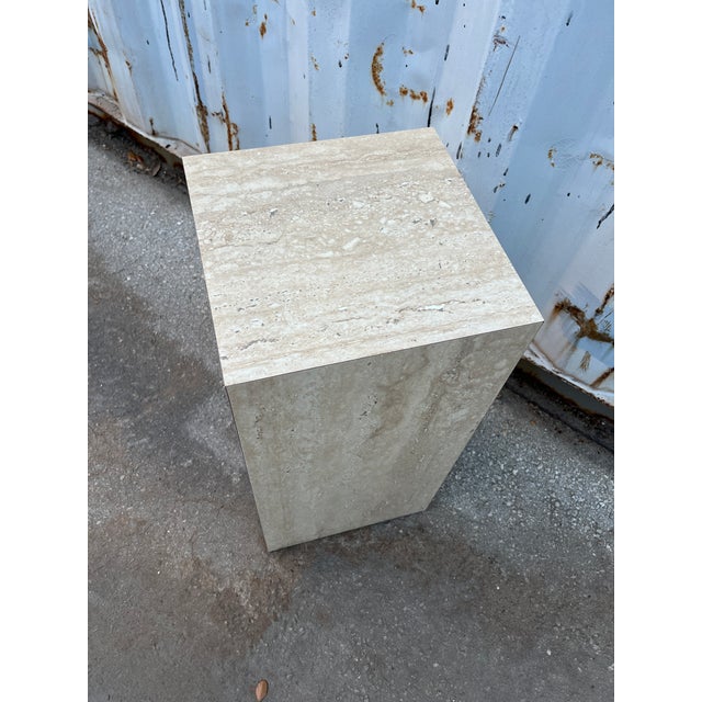 Postmodern Marbleized Laminated Pedestal. Circa 1980s For Sale - Image 9 of 10